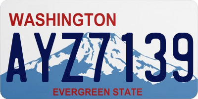 WA license plate AYZ7139