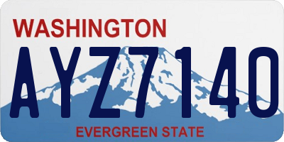 WA license plate AYZ7140