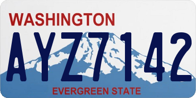 WA license plate AYZ7142