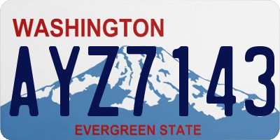 WA license plate AYZ7143