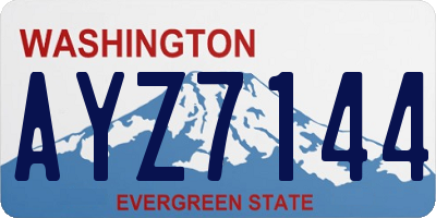 WA license plate AYZ7144