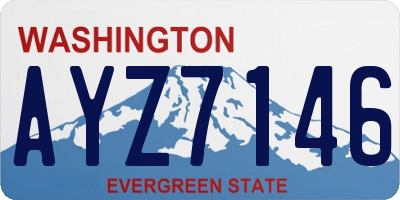 WA license plate AYZ7146