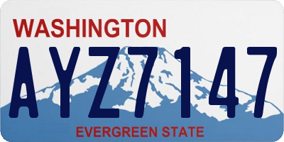 WA license plate AYZ7147