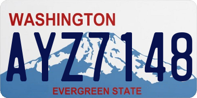 WA license plate AYZ7148