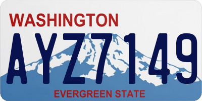 WA license plate AYZ7149