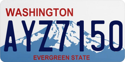 WA license plate AYZ7150