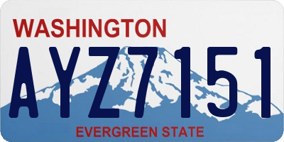 WA license plate AYZ7151