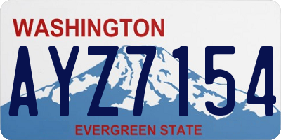 WA license plate AYZ7154