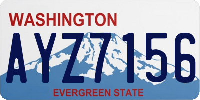 WA license plate AYZ7156