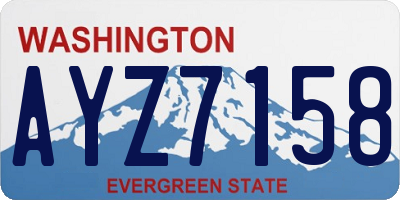 WA license plate AYZ7158