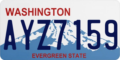 WA license plate AYZ7159