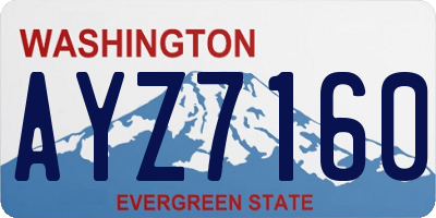 WA license plate AYZ7160