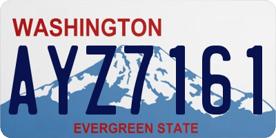 WA license plate AYZ7161