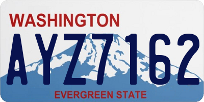 WA license plate AYZ7162