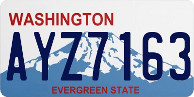 WA license plate AYZ7163