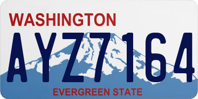 WA license plate AYZ7164