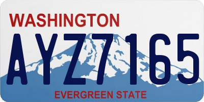 WA license plate AYZ7165