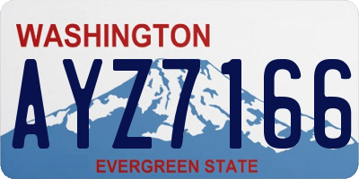 WA license plate AYZ7166