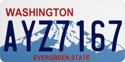 WA license plate AYZ7167