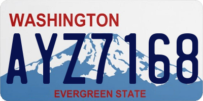 WA license plate AYZ7168