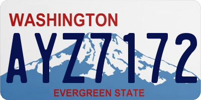 WA license plate AYZ7172