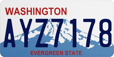 WA license plate AYZ7178