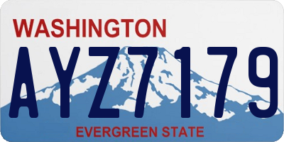 WA license plate AYZ7179