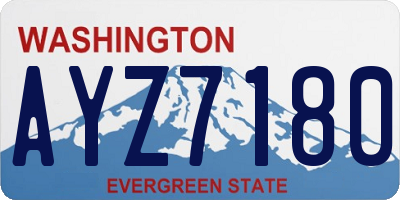 WA license plate AYZ7180