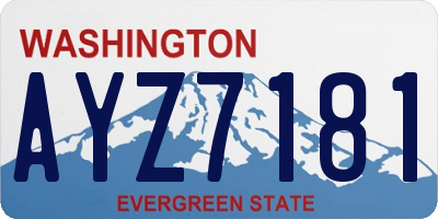 WA license plate AYZ7181