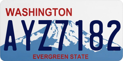 WA license plate AYZ7182