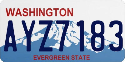 WA license plate AYZ7183