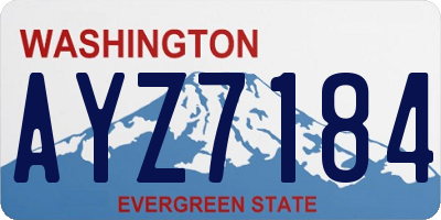 WA license plate AYZ7184