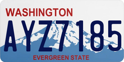 WA license plate AYZ7185