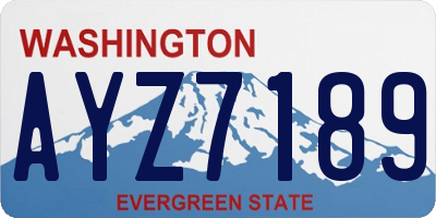 WA license plate AYZ7189