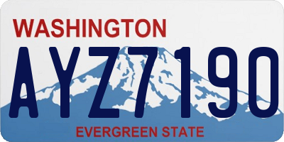 WA license plate AYZ7190