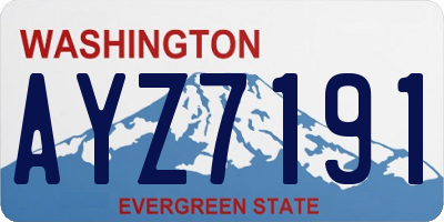 WA license plate AYZ7191