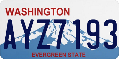 WA license plate AYZ7193