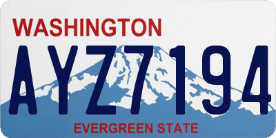 WA license plate AYZ7194