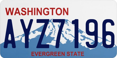 WA license plate AYZ7196