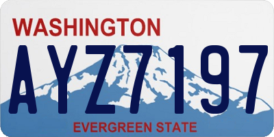 WA license plate AYZ7197