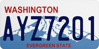 WA license plate AYZ7201