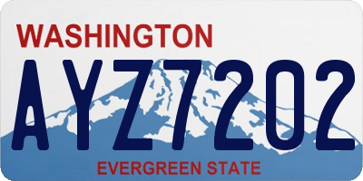 WA license plate AYZ7202