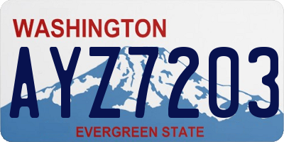 WA license plate AYZ7203