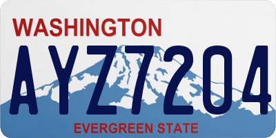 WA license plate AYZ7204