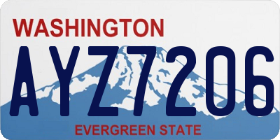 WA license plate AYZ7206