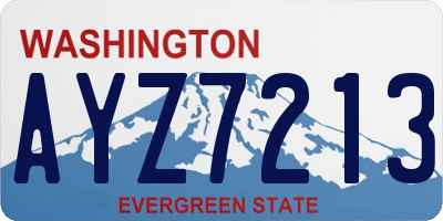 WA license plate AYZ7213