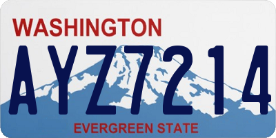 WA license plate AYZ7214