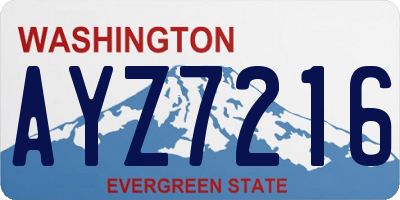 WA license plate AYZ7216