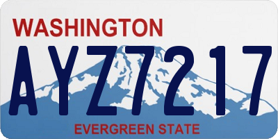 WA license plate AYZ7217