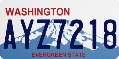 WA license plate AYZ7218